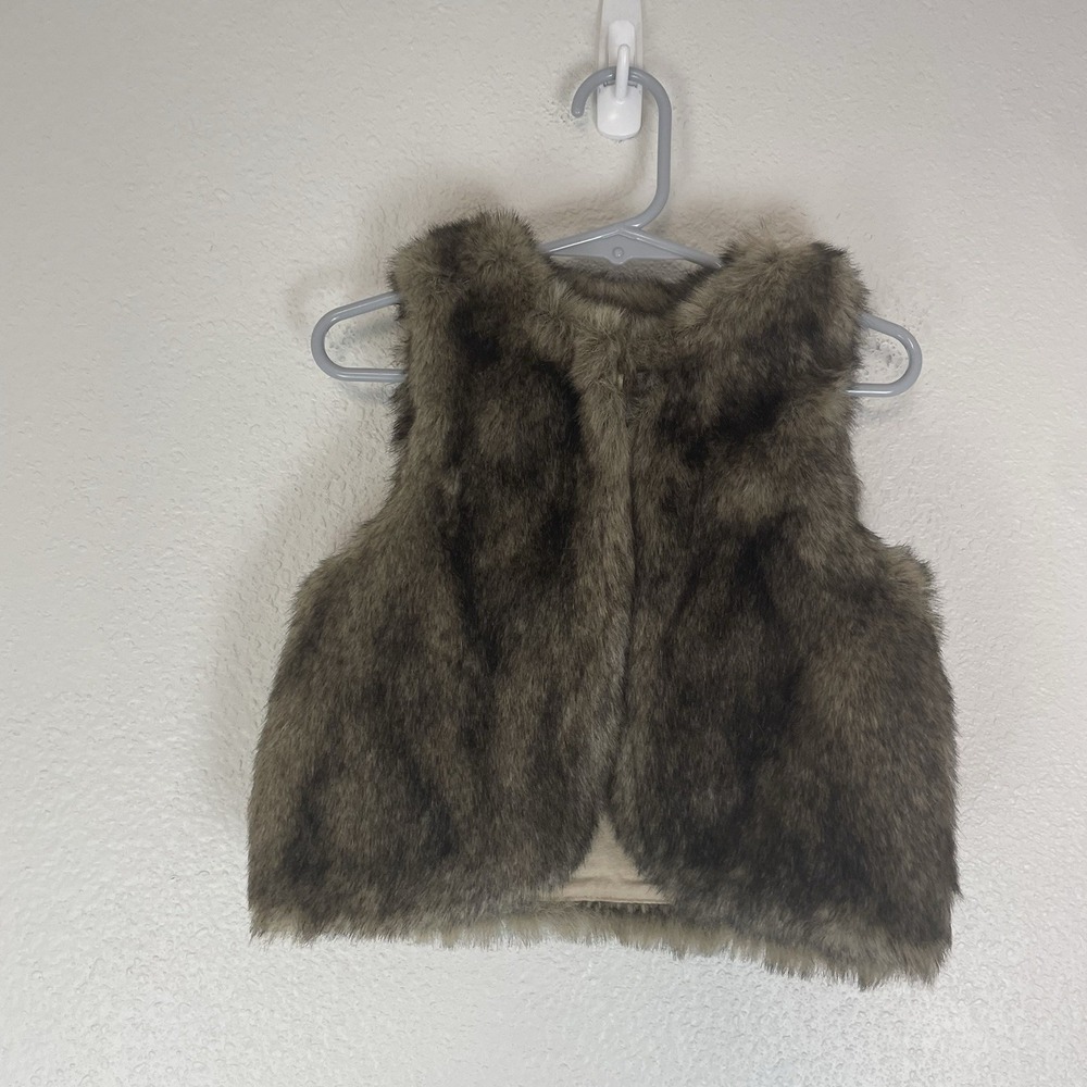 Carter's Toddler 4T Faux Fur Vest Brown Cozy Plush Warm Fall Winter Layer NWT